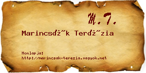 Marincsák Terézia névjegykártya